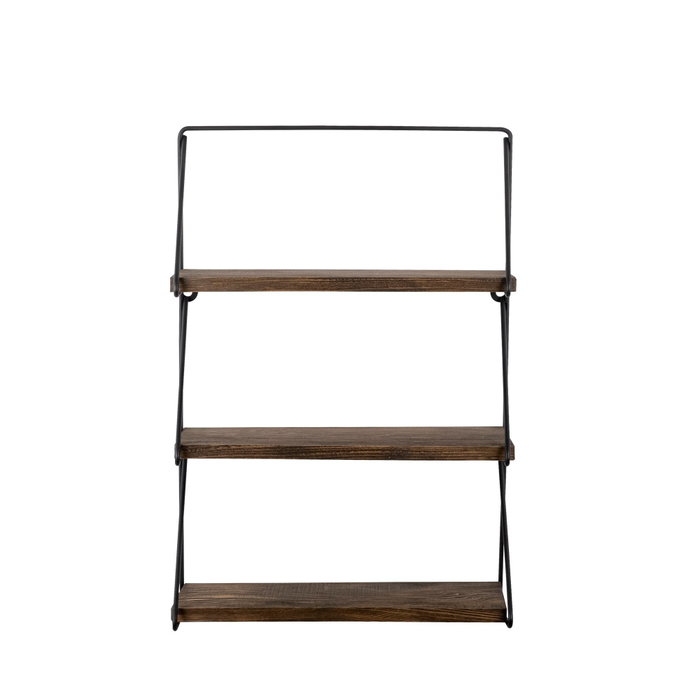 Hanah Home Violaceae Estantería de Pared Moderna e Industrial en Negro y Nogal Hanah Home Violaceae Estantería de Pared Moderna e Industrial en Negro y Nogal
